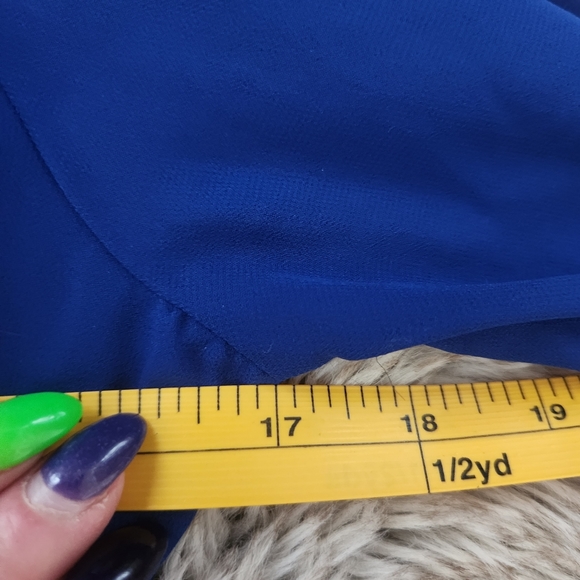 Sweet Storm Half Sleeve Keyhole Back Knee Length Dress Cobalt Blue Size Medium - Picture 9 of 11